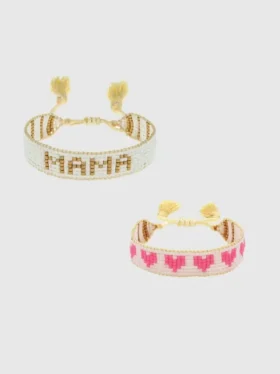 Hart Mini and Me Gold Mama och rosa hjärtan