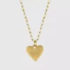 Hart Small Ribbed Heart of Gold-halsband