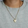 Hart Small Ribbed Heart of Gold-halsband