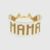 Hart vitt och guldfärgat Mama-armband