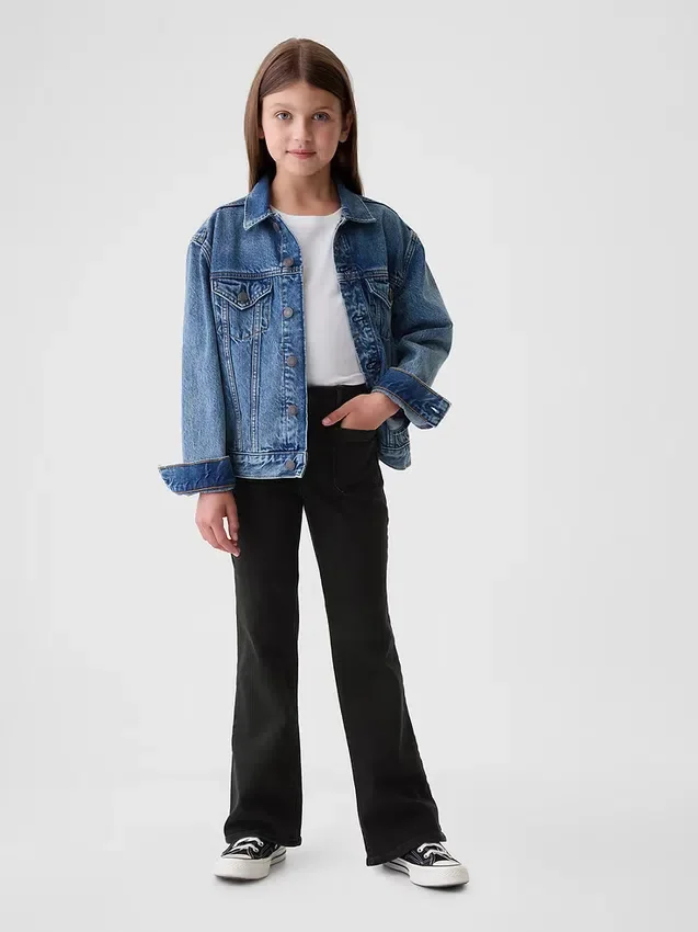 Högmidjade 70-talsinspirerade flare-Jeans för barn