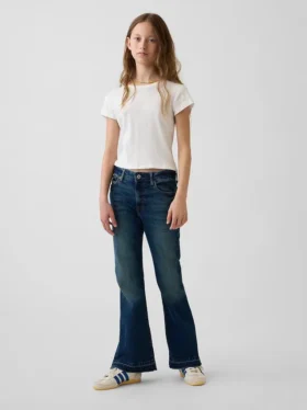 Högmidjade 70-talsinspirerade flare-Jeans för barn