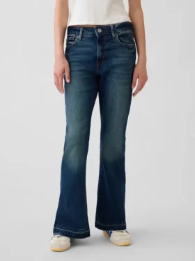 Högmidjade 70-talsinspirerade flare-Jeans för barn