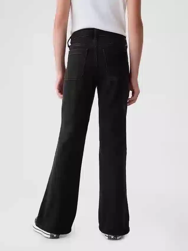 Högmidjade 70-talsinspirerade flare-Jeans för barn