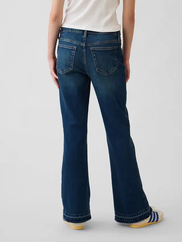 Högmidjade 70-talsinspirerade flare-Jeans för barn
