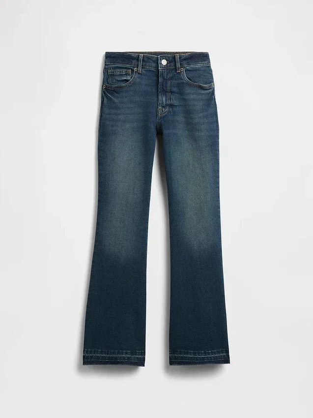 Högmidjade 70-talsinspirerade flare-Jeans för barn