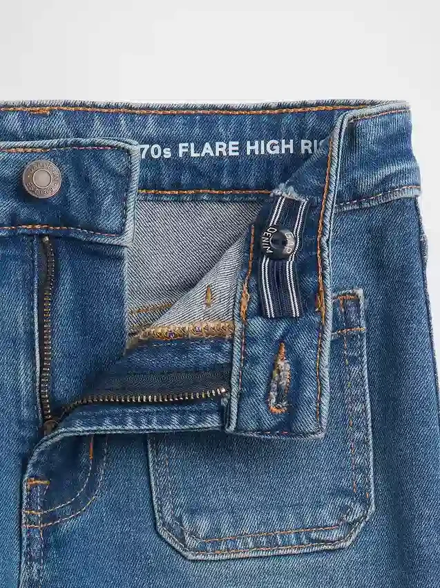 Högmidjade 70-talsinspirerade flare-Jeans för barn