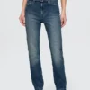 Högmidjade, bältade 90-talsinspirerade smala raka jeans