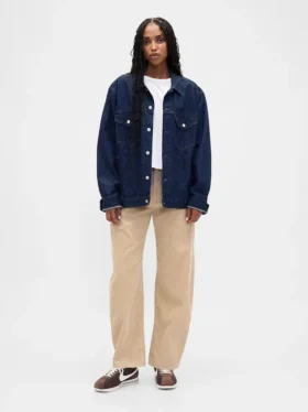 Högmidjade byxor i corduroy
