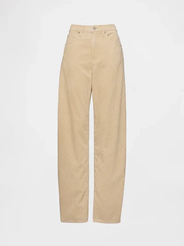 Högmidjade byxor i corduroy