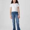 Högmidjade crossover-Jeans med utsvängda ben för barn