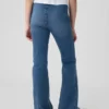 Högmidjade crossover-Jeans med utsvängda ben för barn