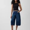 Högmidjade culotte-jeans med bälte