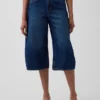 Högmidjade culotte-jeans med bälte