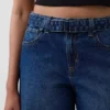 Högmidjade culotte-jeans med bälte