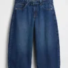 Högmidjade culotte-jeans med bälte