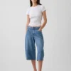 Högmidjade culottejeans med bälten