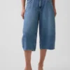 Högmidjade culottejeans med bälten