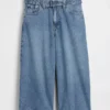 Högmidjade culottejeans med bälten