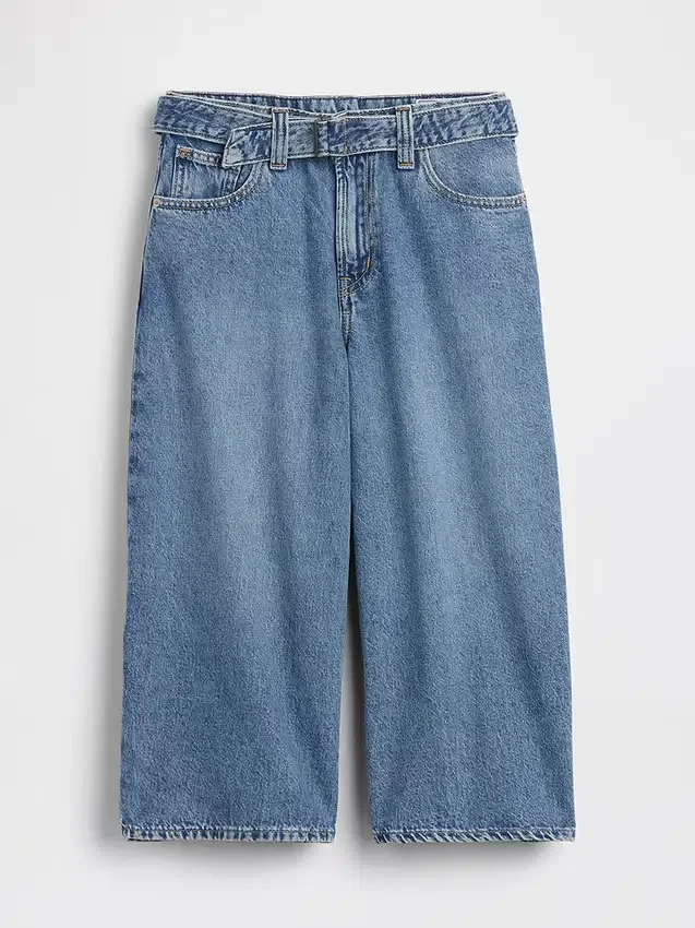 Högmidjade culottejeans med bälten