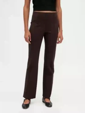 Högmidjade, dubbelstickade byxor i bootcut-modell