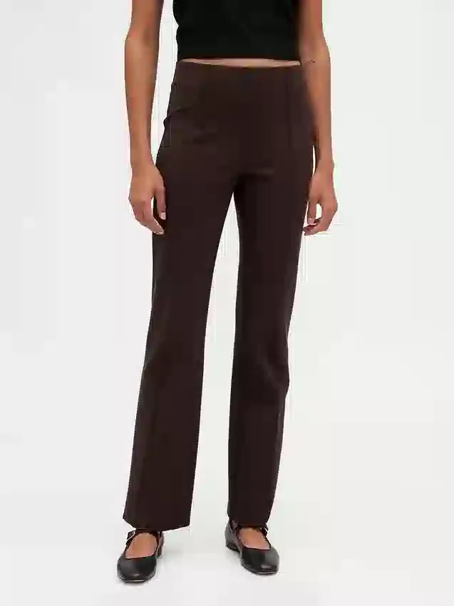 Högmidjade, dubbelstickade byxor i bootcut-modell