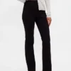 Högmidjade, dubbelstickade byxor i bootcut-modell