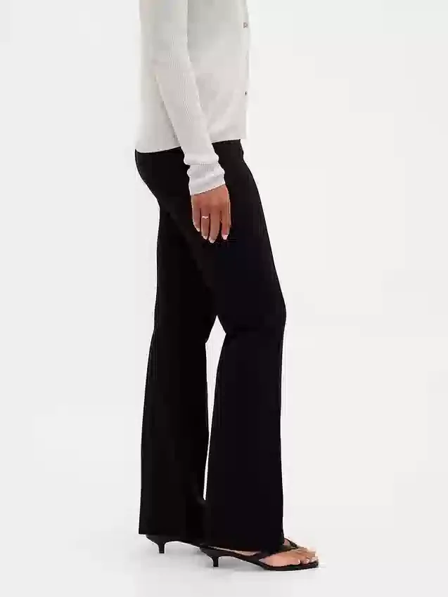 Högmidjade, dubbelstickade byxor i bootcut-modell