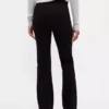Högmidjade, dubbelstickade byxor i bootcut-modell
