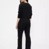 Högmidjade, dubbelstickade byxor i bootcut-modell