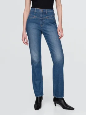 Högmidjade, raka jeans i 90-talsstil