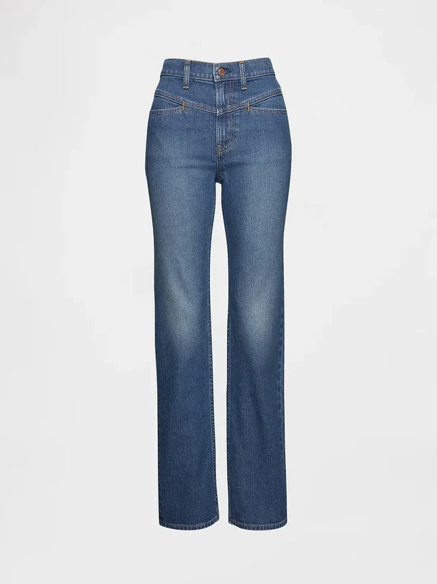 Högmidjade, raka jeans i 90-talsstil