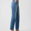 Högmidjade, raka jeans med låg framdel