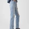Högmidjade, raka jeans med låg framdel