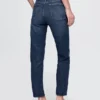 Högmidjade, raka jeans med låg framdel
