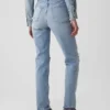 Högmidjade, raka jeans med låg framdel