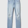 Högmidjade, raka jeans med låg framdel