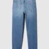Högmidjade, raka jeans med låg framdel