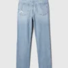 Högmidjade, raka jeans med låg framdel