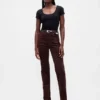 Högmidjade slim straight-Jeans i corduroy i 90-talsstil