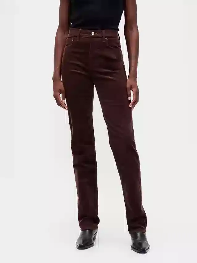 Högmidjade slim straight-Jeans i corduroy i 90-talsstil