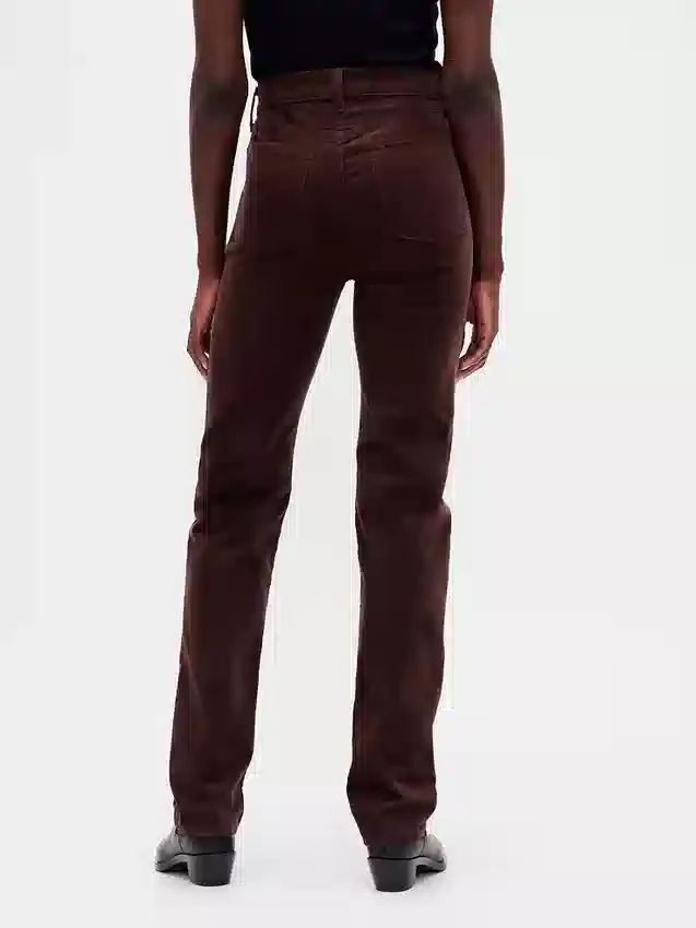 Högmidjade slim straight-Jeans i corduroy i 90-talsstil