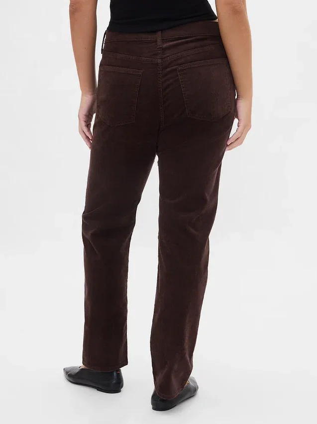 Högmidjade slim straight-Jeans i corduroy i 90-talsstil