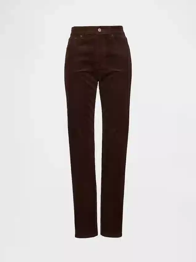 Högmidjade slim straight-Jeans i corduroy i 90-talsstil