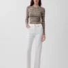 Högmidjade, smala, raka cropped-Jeans i 90-talsstil
