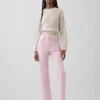 Högmidjade, smala, raka cropped-Jeans i 90-talsstil