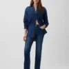 Högmidjade, smala, raka cropped-Jeans i 90-talsstil