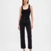 Högmidjade, smala, raka cropped-Jeans i 90-talsstil