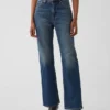 Högmidjade, smala, raka cropped-Jeans i 90-talsstil