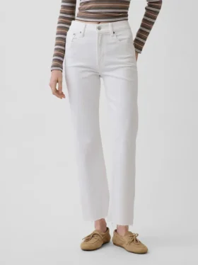 Högmidjade, smala, raka cropped-Jeans i 90-talsstil